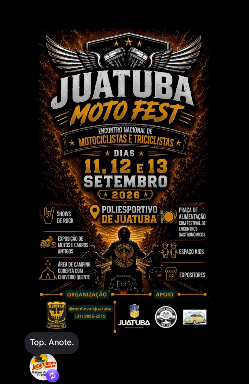 JUATUBA MOTO FEST - Encontro Nacional de Motociclistas e Triciclistas da Região Metropolitana