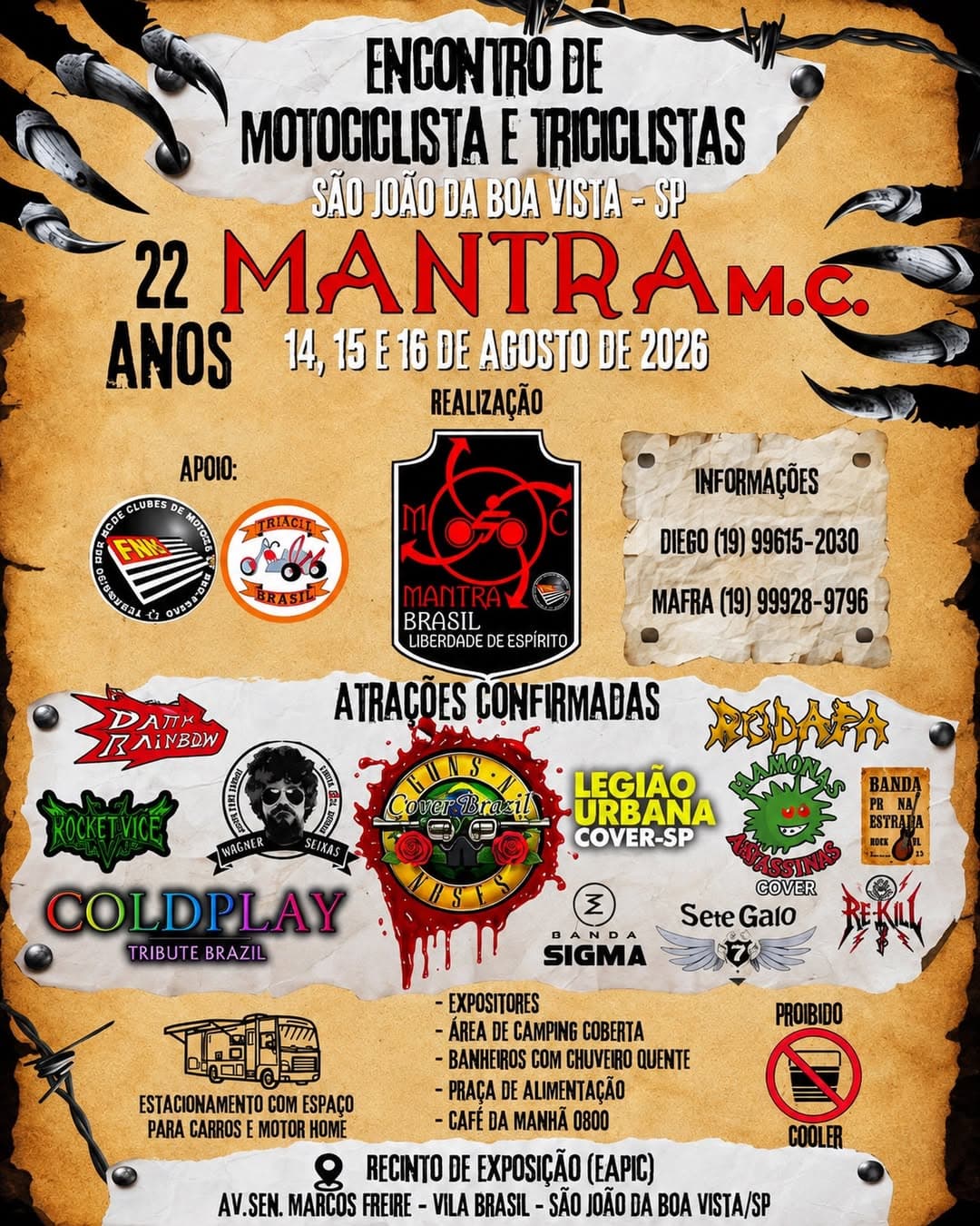 Encontro de Motociclistas e Triciclistas - 22 Anos Mantra MC