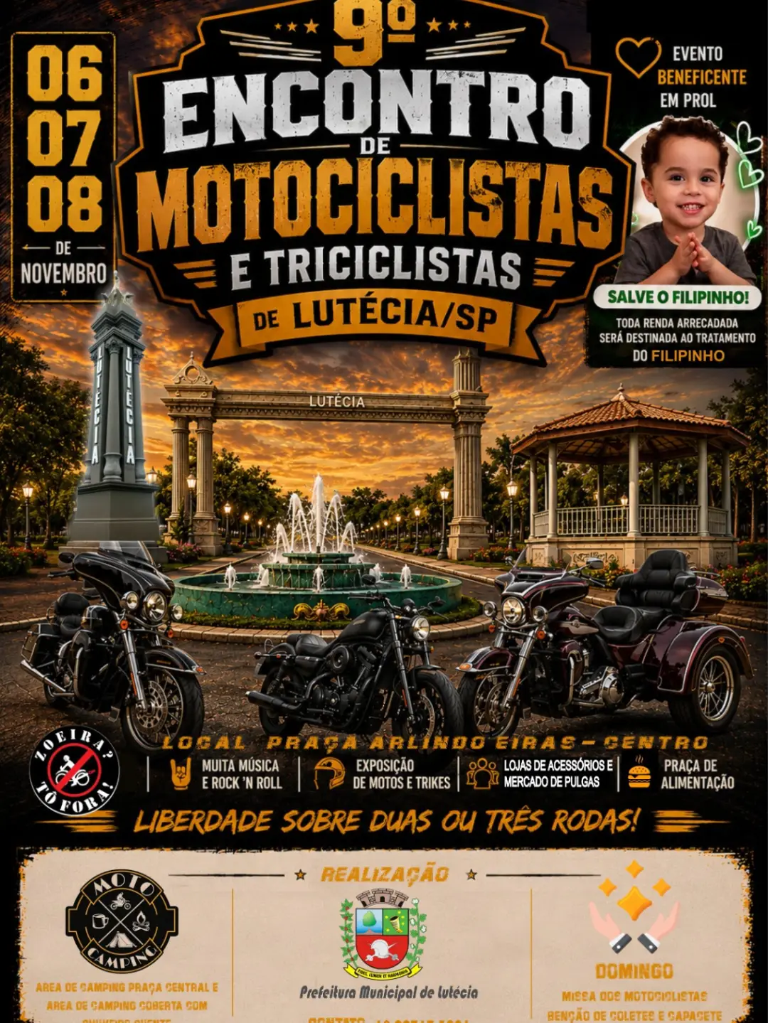 9º Encontro de Motociclistas e Triciclistas de Lutécia/SP