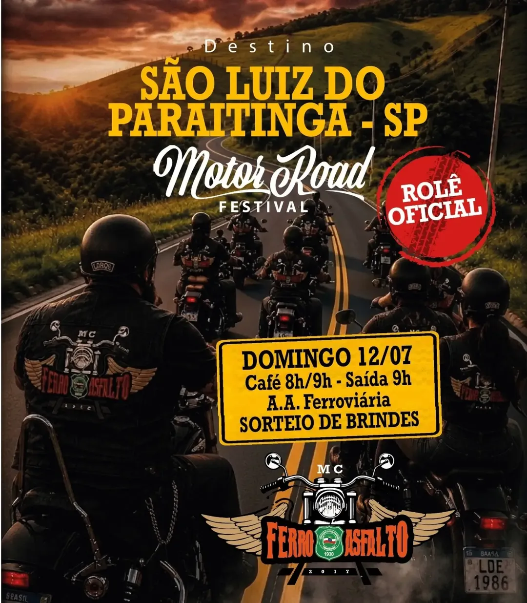 ROLÊ OFICIAL FERRO & ASFALTO: DESTINO MOTOR ROAD FESTIVAL