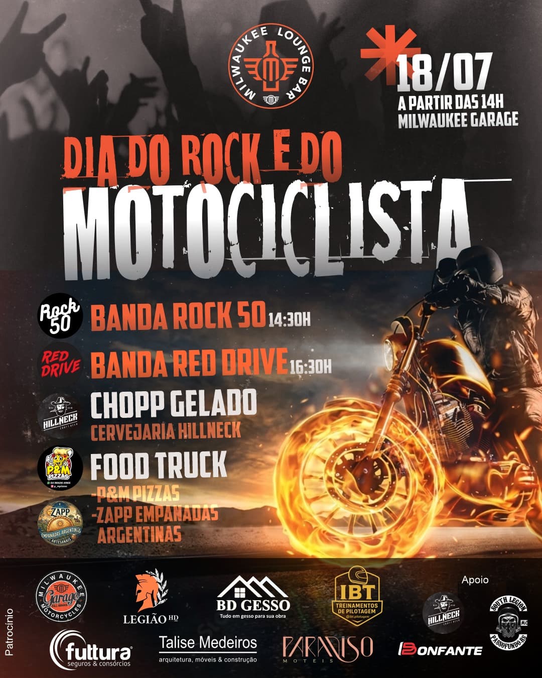 Dia do Motociclista + Dia do Rock Milwaukee Garage